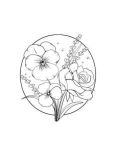 Image of tattoo design featuring a bouquet of flowers